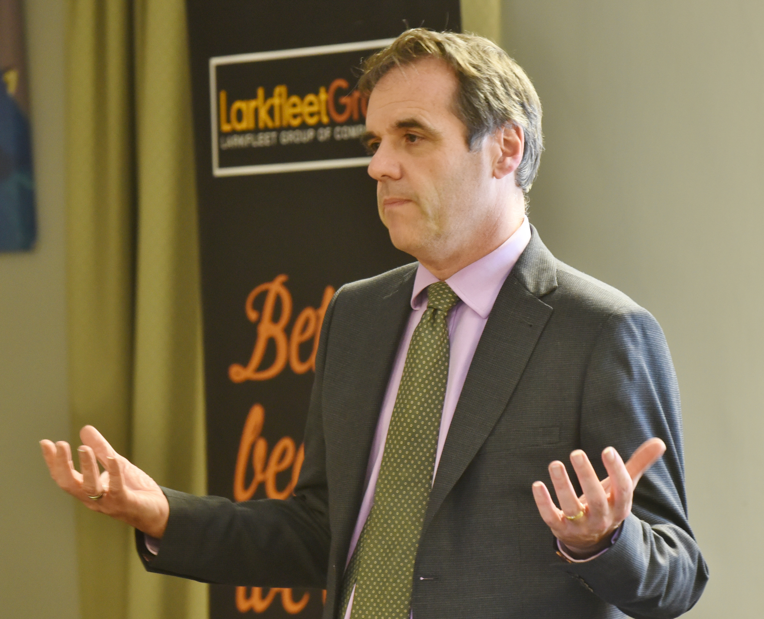 Lord Matthew Taylor speaking at the Larkfleet conference.